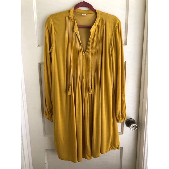 Old Navy Yellow Mustard Tassel Tunic Dress - Picture 2 of 8